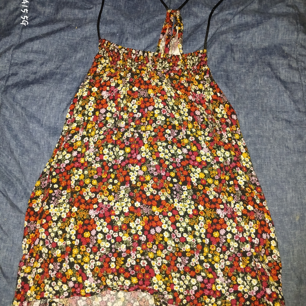 No Boundaries Red and Yellow Tie Front Camisole